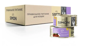 Банки Simon для котят паштет с курицей и брокколи