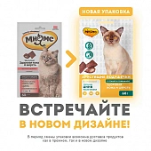 Лакомства Мнямс "Здоровая кожа и шерсть" хрустящие подушечки для кошек с птицей и говядиной Лакомства Мнямс "Здоровая кожа и шерсть" хрустящие подушечки для кошек с птицей и говядиной