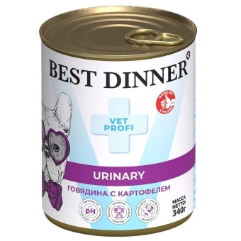 Банки Best Dinner Exclusive Urinary для собак с профилактикой мочекаменной болезни с говядиной и картофелем