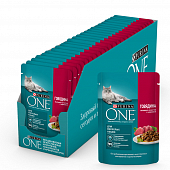 Паучи Purina One Adult Cat для взрослых кошек с говядиной и морковью