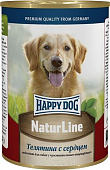 Консервы Happy Dog для взрослых собак с телятиной и сердцем
