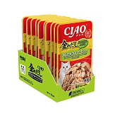 Паучи Inaba Chiao Kinnodashi для кошек с тунцом Магуро и тунцом Кацуо с сёмгой Паучи Inaba Chiao Kinnodashi для кошек с тунцом Магуро и тунцом Кацуо с сёмгой