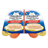Ламитесры Inaba Ciao Twins Terrine паштет для кошек с тунцом магуро и куриным филе со вкусом морского гребешка