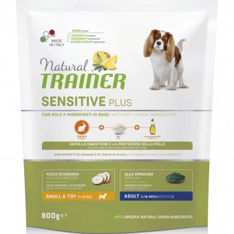 Корм Natural Trainer Sensitive Plus Adult Mini Rabbit для взрослых собак мелких пород с кроликом и рисом (Без глютена)