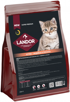 Корм Landor Kitten для котят с индейкой и лососем