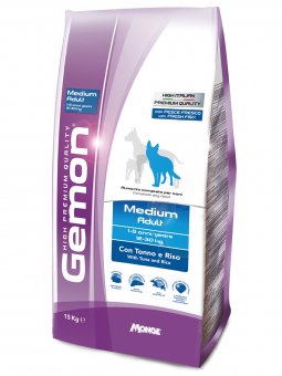 Корм Gemon Adult Dog Medium для взрослых собак средних пород с тунцом и рисом