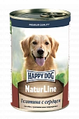 Консервы Happy Dog Natur Line для собак с телятиной и сердцем 410г