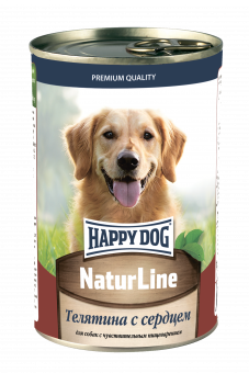 Консервы Happy Dog Natur Line для собак с телятиной и сердцем 410г