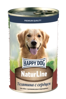 Консервы Happy Dog Natur Line для собак с телятиной и сердцем 