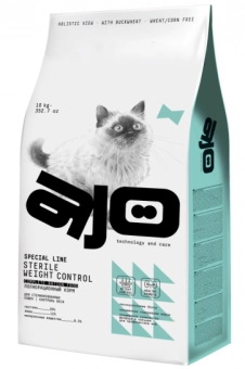 Корм AJO Cat Sterile Weight Control для стерилизованных кошек контроль веса