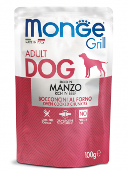 Паучи Monge Dog Grill для собак с говядиной
