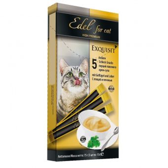 Лакомство Edel For Cat для кошек крем-суп с птицей и печенью