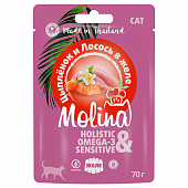 Паучи Molina для кошек с цыплёнком и лососем в желе