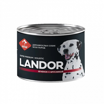 Консервы Landor Dog для собак с ягнёнком и брусникой
