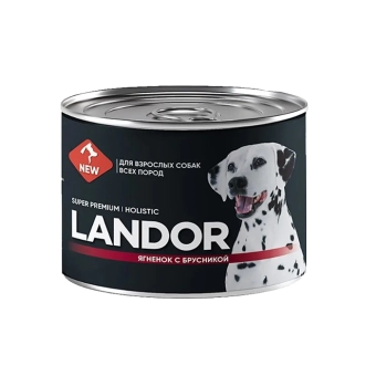 Консервы Landor Dog для собак с ягнёнком и брусникой