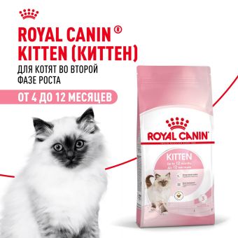 Royal Canin Kitten корм сухой сбалансированный для котят в период второй фазы роста до 12 месяцев