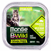 Ламистер Monge BWild Grain Free для стерилизованных кошек из кабана с овощами беззерновые