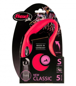 Flexi рулетка New Classic S (до 15 кг) лента 5 м красная