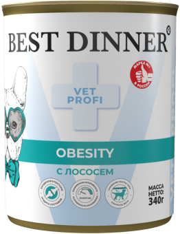 Банки Best Dinner Vet Profi Obesity для собак при для контроля избыточной массы тела с лососем