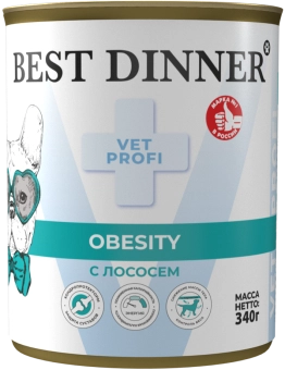 Банки Best Dinner Vet Profi Obesity для собак при для контроля избыточной массы тела с лососем