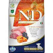 Сухой Корм Farmina N&D Puppy Mini Grain Free беззерновой для щенков мелких пород тыква, ягненок и черника Сухой Корм Farmina N&D Puppy Mini Grain Free беззерновой для щенков мелких пород тыква, ягненок и черника