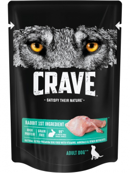 Паучи Crave для взрослых собак с кроликом в желе