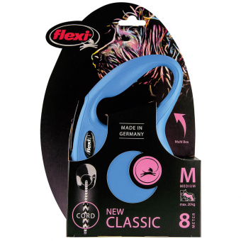 Flexi рулетка New Classic M (до 20 кг) трос 8 м синяя