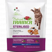 Сухой Корм Natural Trainer Cat Adult Sterilised Salmon для взрослых стерилизованных кошек с лососем