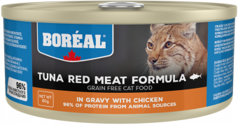 Банки Boreal для кошек с красным мясом тунца в соусе с курицей