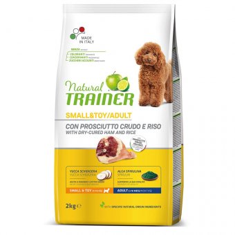 Корм Natural Trainer Dog Small&Toy Dry-Cured Ham and Rice для взрослых собак мелких пород с сыровяленой ветчиной и рисом