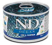 Консервы Farmina N&D Adult Mini Dog Ocean Cod&Pumpkin для собак мелких пород с треской и тыквой