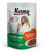 Паучи Karmy Sterilised Cat для стерилизованных кошек и кастрированных котов с телятиной в желе Паучи Karmy Sterilised Cat для стерилизованных кошек и кастрированных котов с телятиной в желе