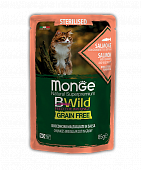 Паучи Monge BWild Grain Free для кошек с лососем, креветками и овощами беззерновые