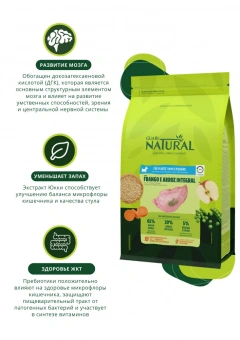 Корм Guabi Natural Puppy для щенков мелких пород с цыплёнком и коричневым рисом