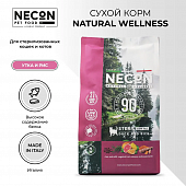 Сухой Корм Necon Natural Wellness Sterilized Low Fat Duck and Rice для кастрированных кошек и котов с уткой и рисом