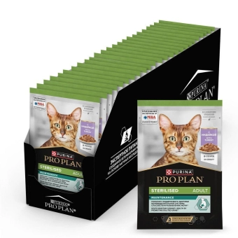 Влажный корм PRO PLAN® Sterilised MAINTENANCE для стерилизованных кошек и кастрированных котов, с индейкой в соусе