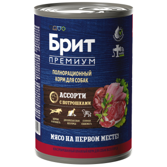 Банки Brit Premium by Nature для собак всех пород с мясным ассорти и потрошками