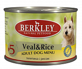 Консервы Berkley №5 Adult Veal&Rice для собак с телятиной и рисом