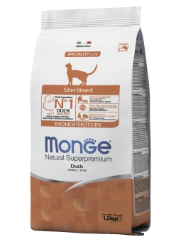 Корм Monge Cat Speciality Line Monoprotein Sterilised монопротеиновый для стерилизованных кошек из утки