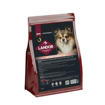 Корм Landor Adult Dog для взрослых собак мелких пород с индейкой и уткой