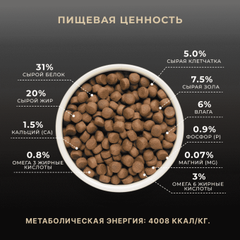 Корм Premier Cat Lamb&Turkey Adult Large для взрослых кошек крупных пород со свежим мясом ягненка и индейки