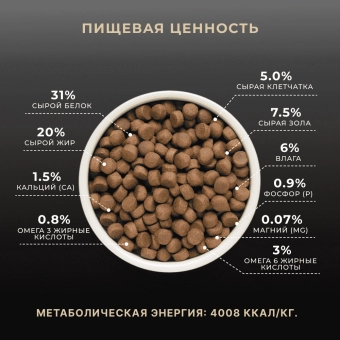 Сухой корм Premier для кошек крупных пород с чувствительным пищеварением, свежее мясо ягненка с индейкой