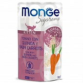 Паучи Monge Supreme kitten для котят из тунца с киноа и мини-морковью Паучи Monge Supreme kitten для котят из тунца с киноа и мини-морковью