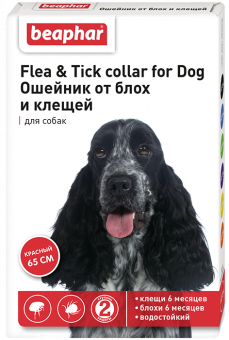 Ошейник Beaphar Flea & Tick collar for Dog от блох и клещей для собак красный