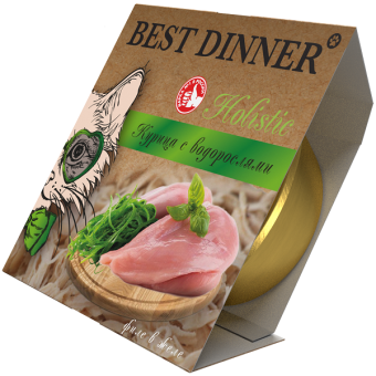 Ламистеры Best Dinner Holistic для стерилизованных кошек мясные волокна в желе с курицей и водорослями