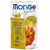Паучи Monge Supreme sterilized cat для стерилизованных кошек из тунца с киноа и тыквой Паучи Monge Supreme sterilized cat для стерилизованных кошек из тунца с киноа и тыквой
