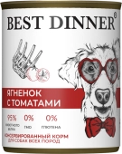 Консервы Best Dinner полнорационный корм для щенков и взрослых собак с ягненком и...