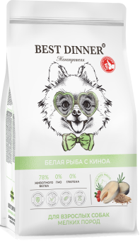 Корм Best Dinner Mini монобелковый для собак маленьких пород с рыбой и киноа