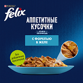 Паучи Felix для кошек аппетитные кусочки с форелью Паучи Felix для кошек аппетитные кусочки с форелью