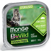 Ламистер Monge BWild Grain Free для стерилизованных кошек из кабана с овощами беззерновые Ламистер Monge BWild Grain Free для стерилизованных кошек из кабана с овощами беззерновые